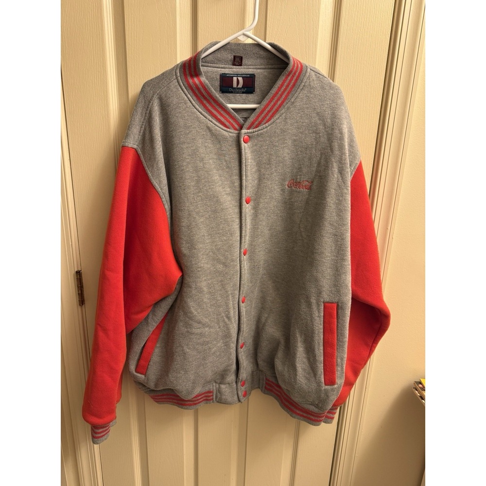 Vintage Coca Cola‎ Jacket Dunbrooke Men's Size 3XL Gray/Red Button With Pockets